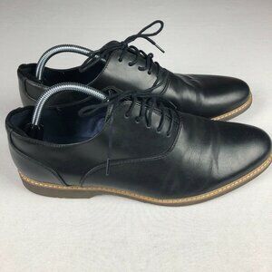 Steve Madden Mens Nunan Black Leather‎ & PU Oxford Dress Shoes Size 10
